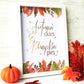 Autumn Skies & Pumpkin Pies - Copper, side view. Handmade foil print by ClaireyGraphy, printed by Bright Bear Designs