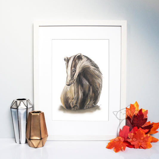 Badger - Print on gloss paper by Kitastrophe, printed by Bright Bear Designs