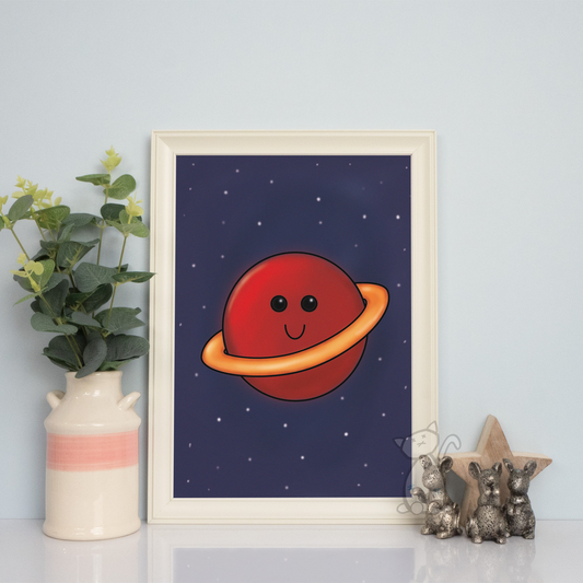 'Cute Planet' - A4 print, designed by Kitastrophe, printed by Bright Bear Designs