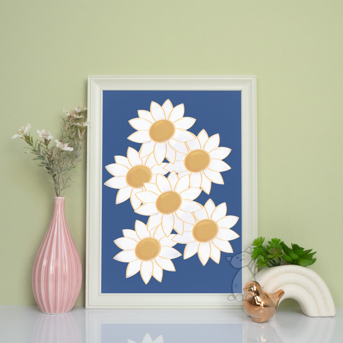 'Daisies' - A4 print, designed by Kitastrophe, printed by Bright Bear Designs