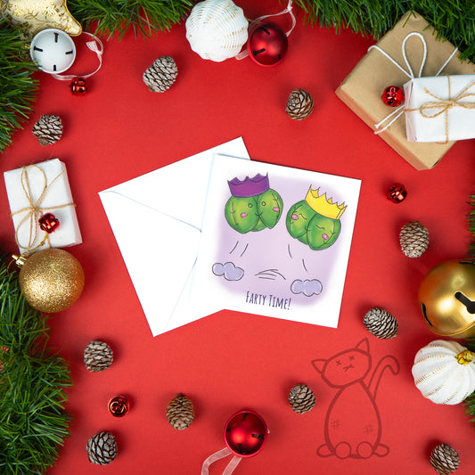 Farty Time Sprouts Christmas Card