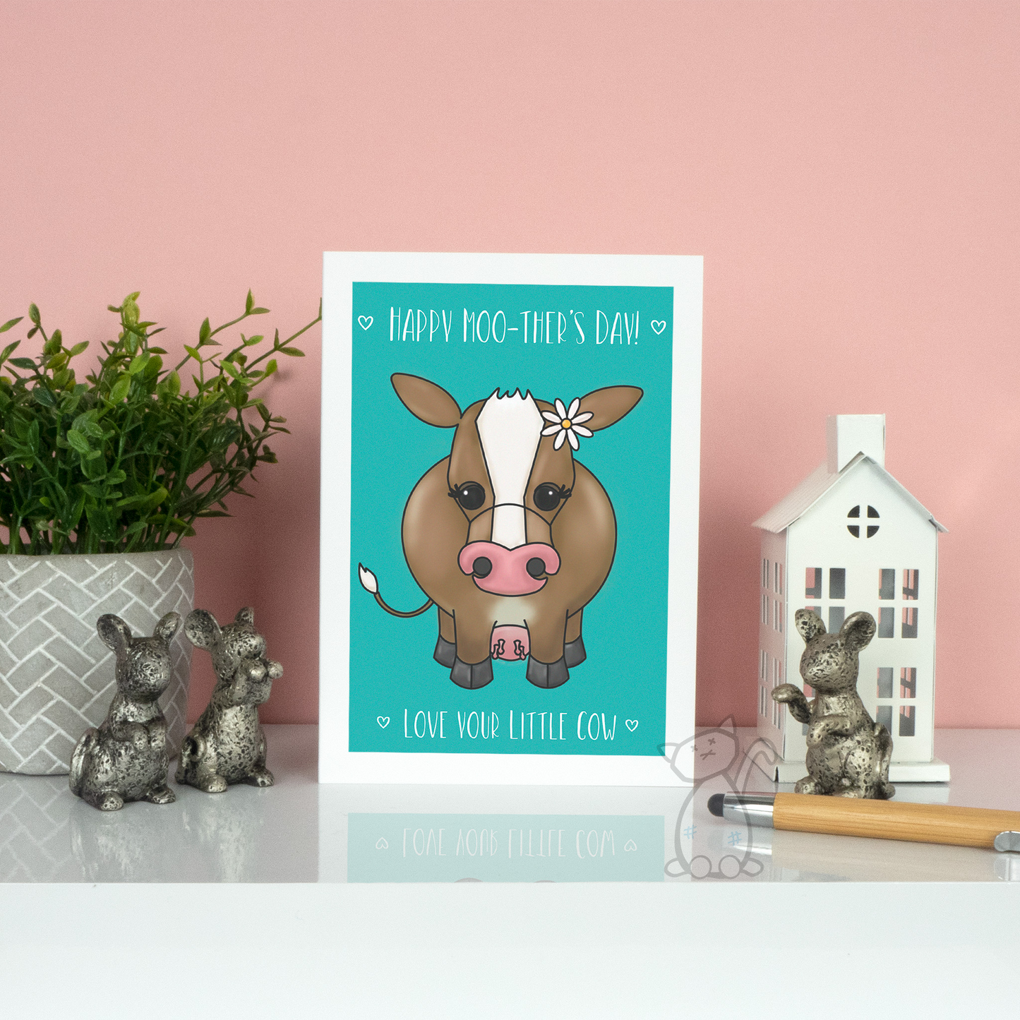 Happy Moo-ther's Day Card - 7x5" card, designed by Kitastrophe, printed by Bright Bear Designs