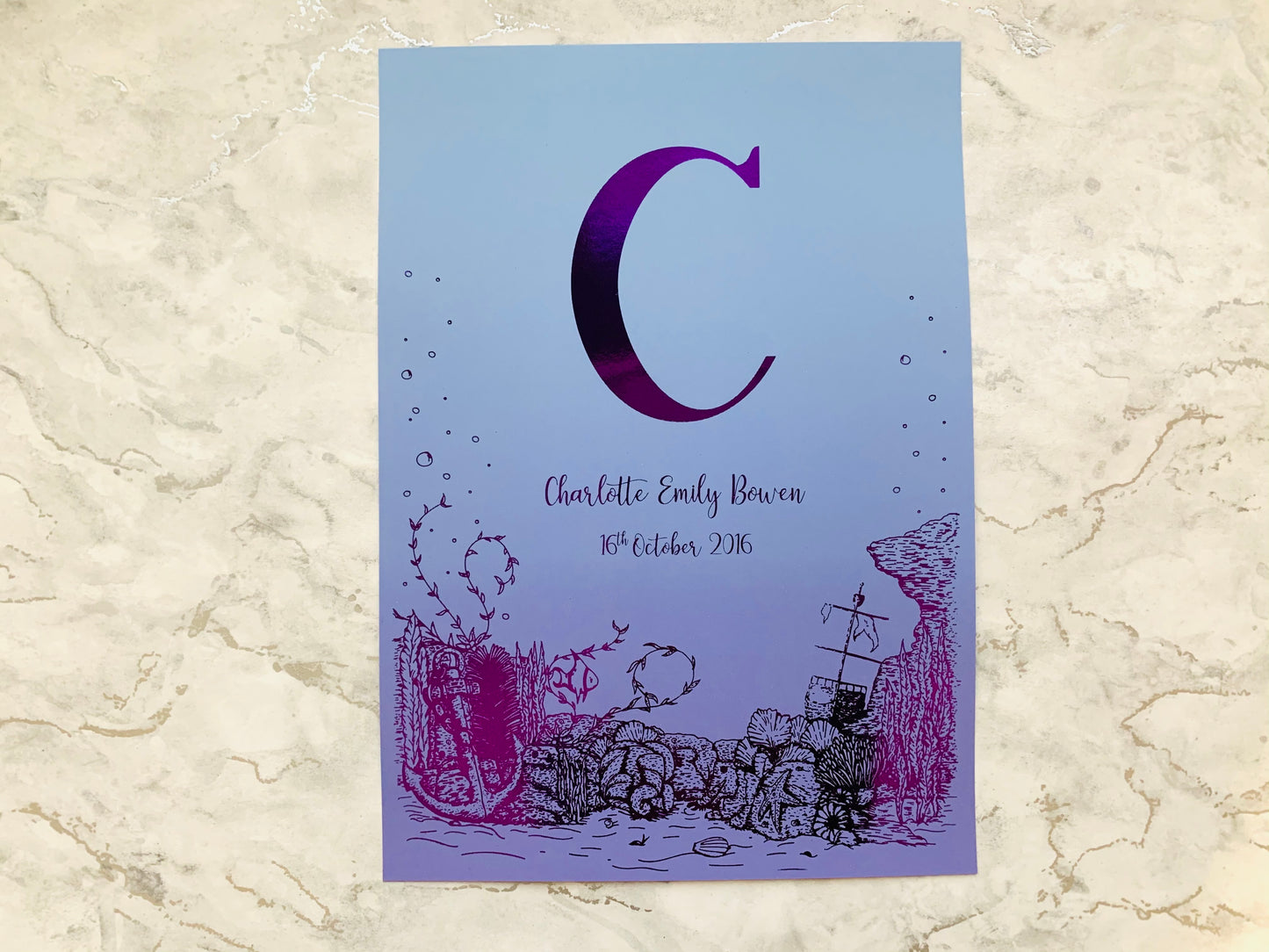 Personalised Under the Sea Initial