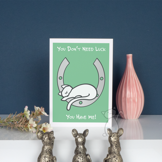 Kitastrophe You Don't Need Luck Card - 7x5" Card, designed by Kitastrophe, printed by Bright Bear Designs