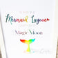 Mermaid Lagoon - Rainbow on white, top view. Handmade foil print by ClaireyGraphy, printed by Bright Bear Designs