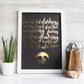 The Raven - gold on black. Handmade foil print by Bright Bear Designs