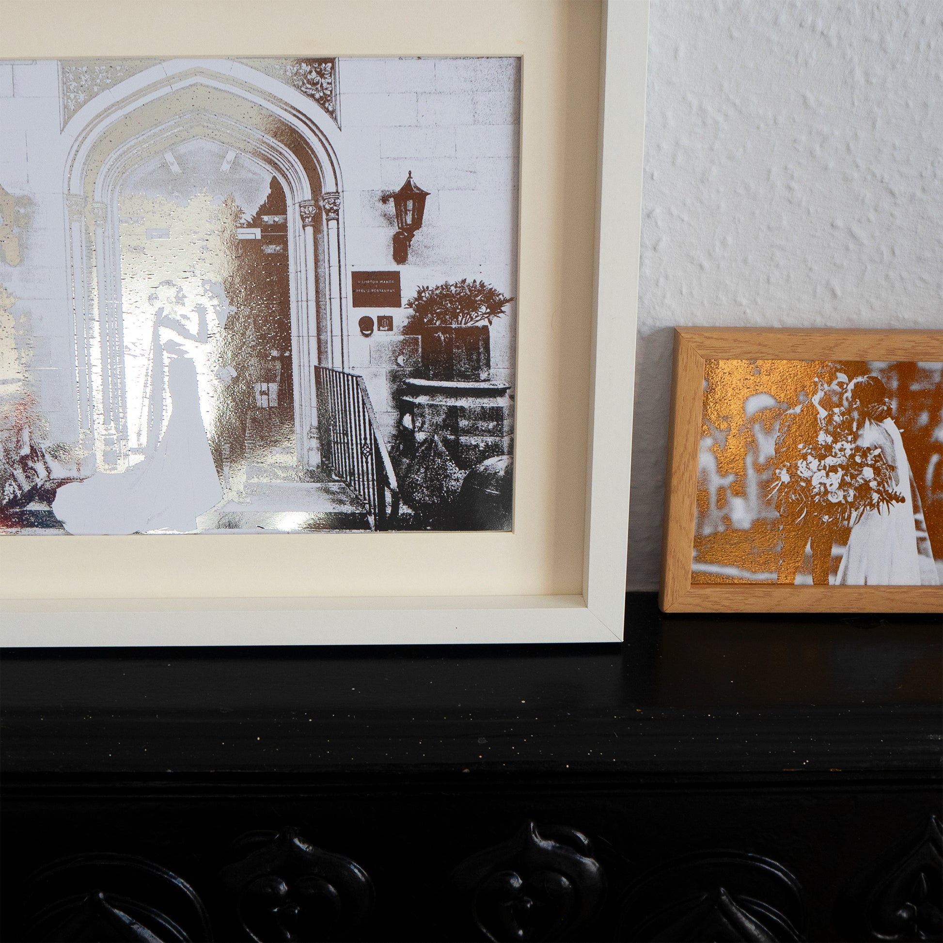 Foil Photograph - silver and bronze.  Personalised handmade foil print by Bright Bear Designs