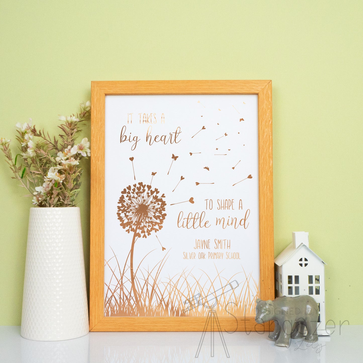 Personalised Big Hearts Shape Little Minds Print