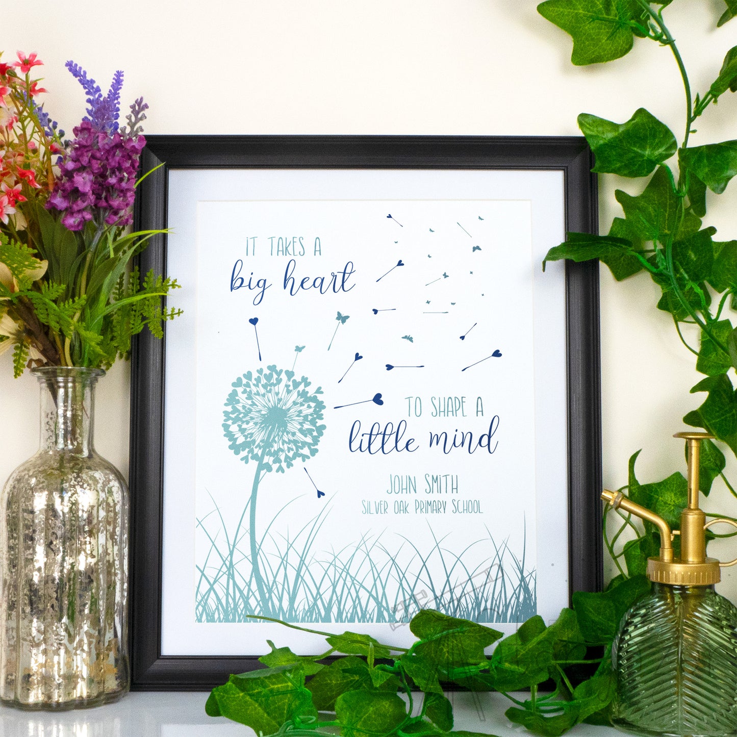 Personalised Big Hearts Shape Little Minds Print