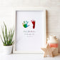 Personalised Hand & Footprints Foiled Print - Rainbow.  Handmade, customised foil print by Bright Bear Designs