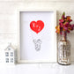 Personalised Heart Air Balloon - silver & red foil. Custom handmade foil print by ClaireyGraphy, printed byBright Bear Design