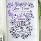 Personalised Lover of Floral Print - purple, close up. Personalised custom handmade foil print by ClaireyGraphy, printed by Bright Bear Designs