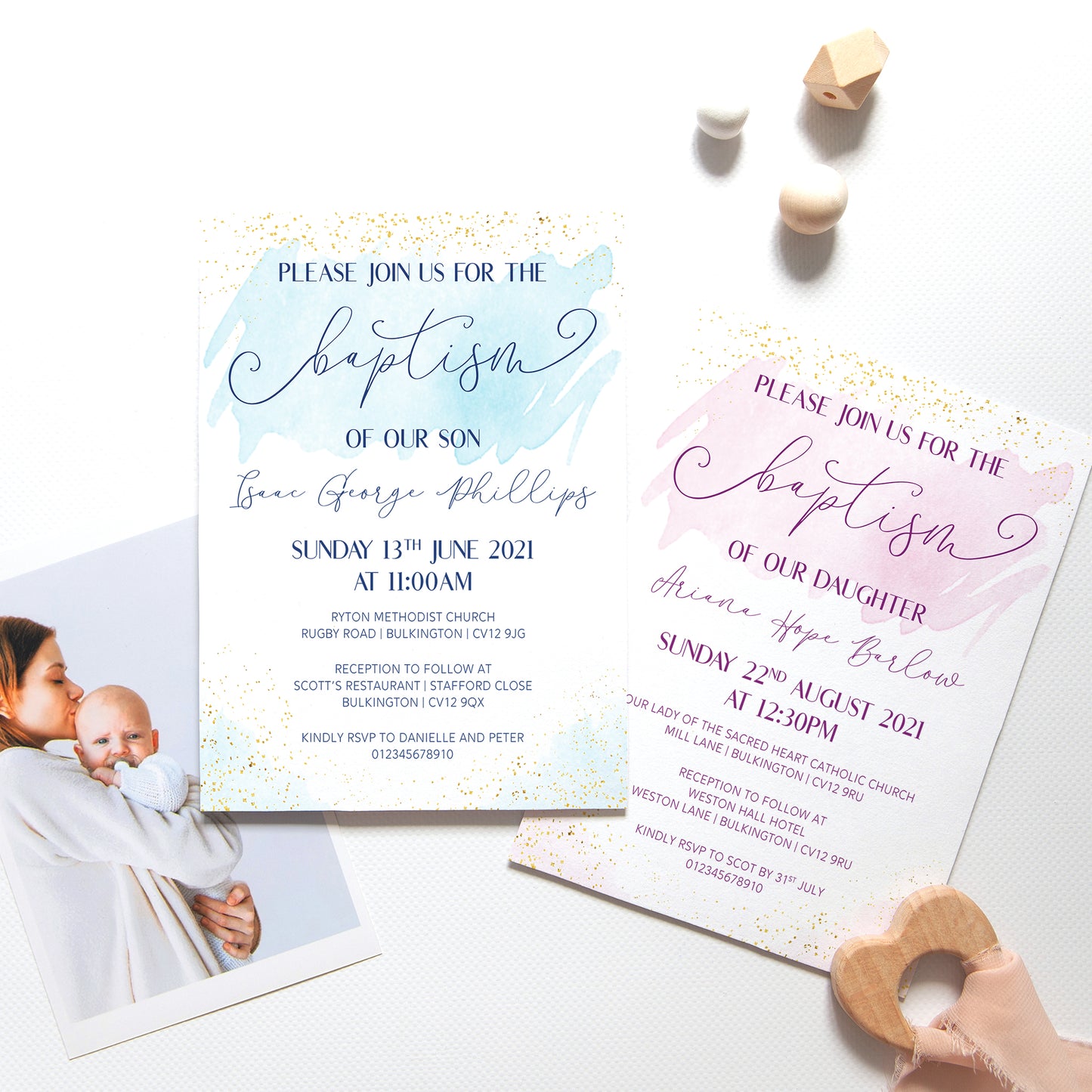 Splash & Sparkle Christening Invitations