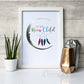 Stay Wild Moon Child - Rainbow and silver on white. Handmade foil print by ClaireyGraphy, printed by Bright Bear Designs