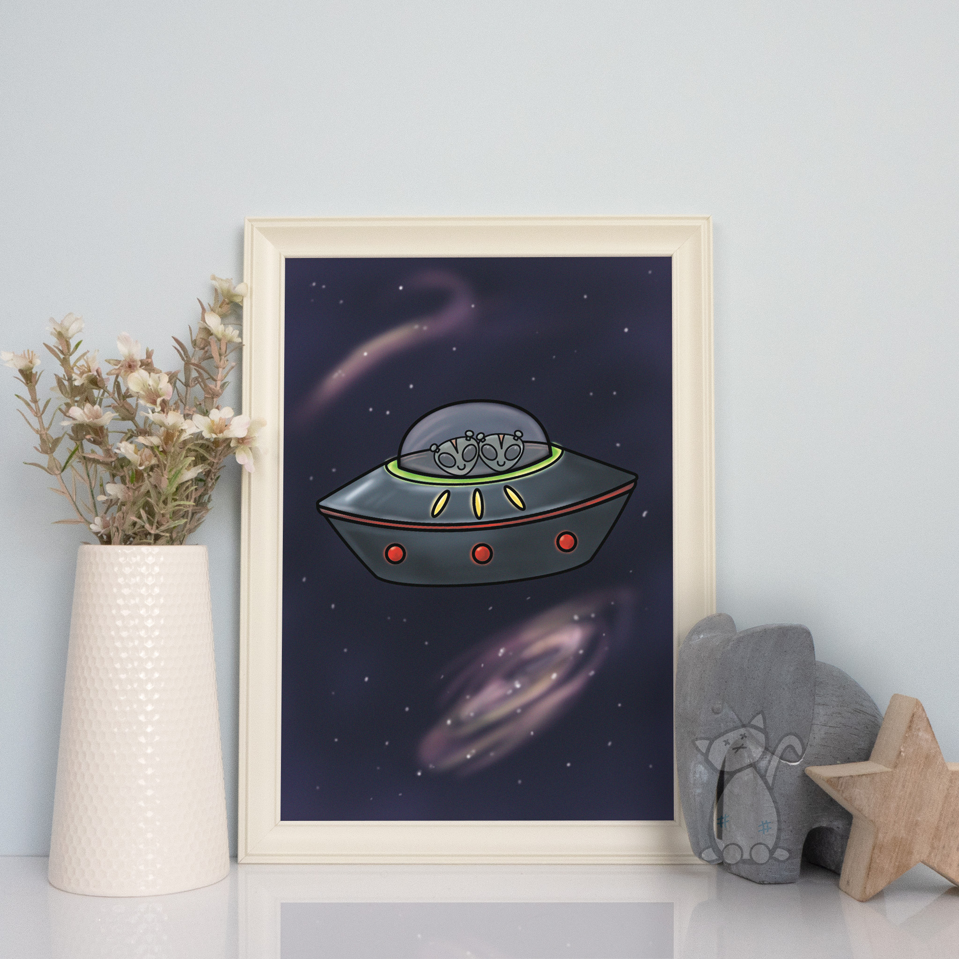 UFO - A4 gloss print, designed by Kitastrophe, printed by Bright Bear Designs