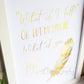 What if I Fall? - gold, side detail. Handmade foil print by ClaireyGraphy, printed by Bright Bear Designs