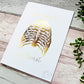 You Stole My Heart - gold foil, side view.  7x5 inch handmade foil card by ClaireyGraphy, printed by Bright Bear Designs